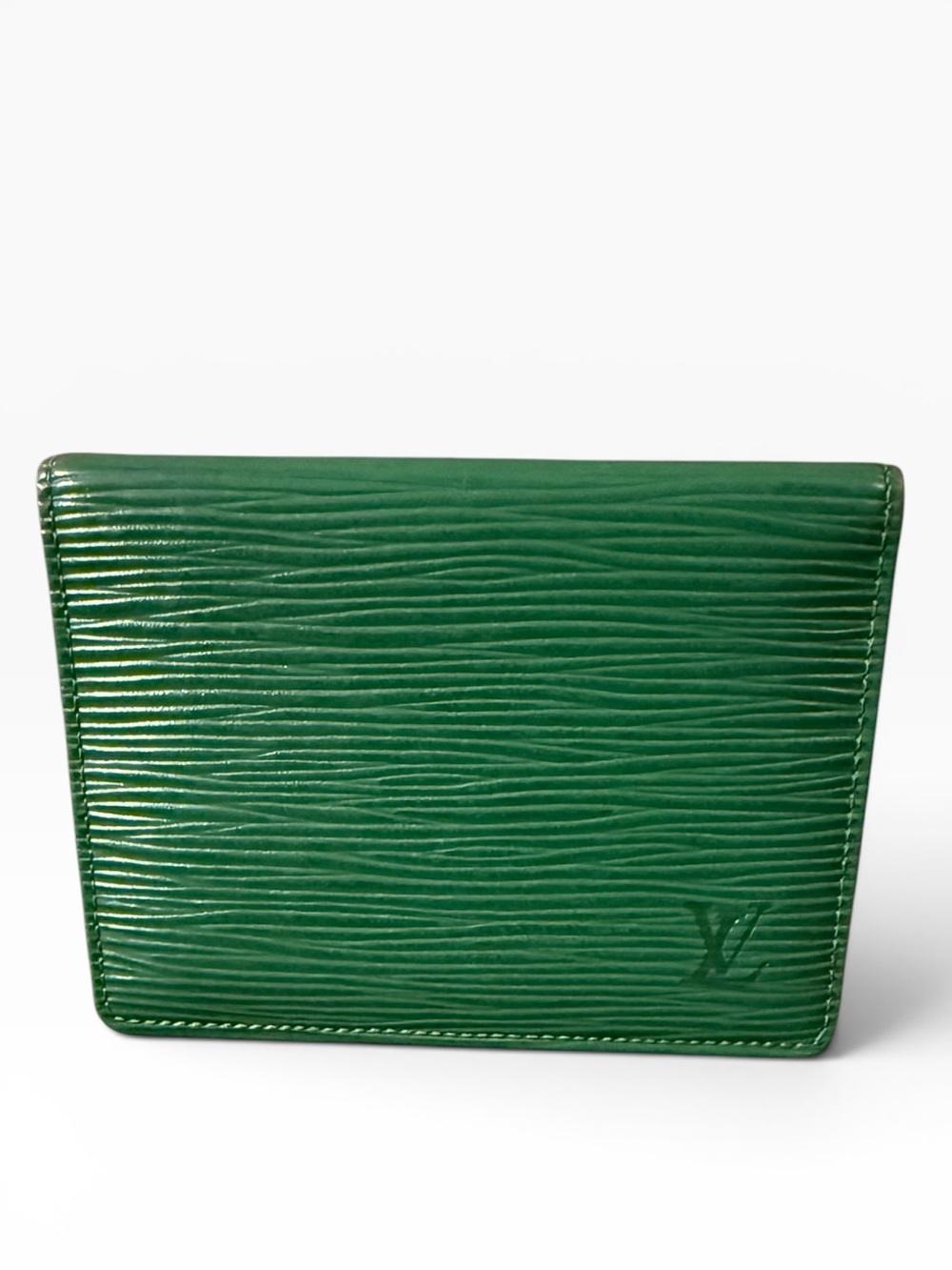 Louis Vuitton Green Epi Leather Unisex Bifold Card Holder